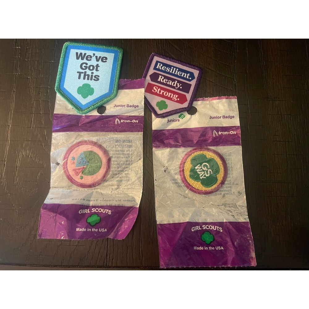 Girl Scouts Junior Badge Patch Lot GS Way Cookie Team Resilient Ready Strong 4pc